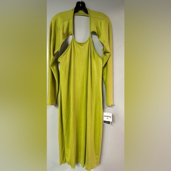 Sammy B Women's Long Sleeve Cut Out Bodycon Dress - Green 2XL - Picture 2 of 3